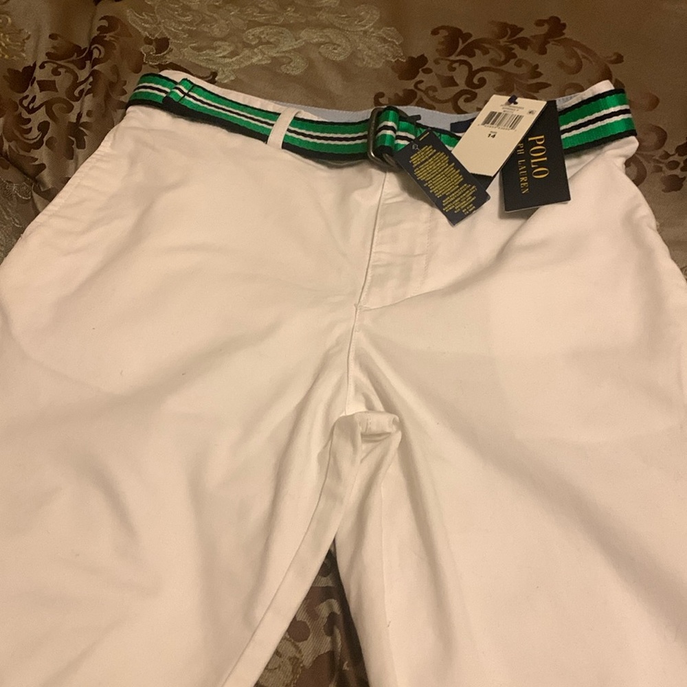 Boys Ralph Lauren size 14 white shorts w belt